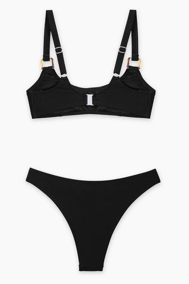 Women Bikini Sets Cupshe Penny Black Tank Low Waisted Bikini Black