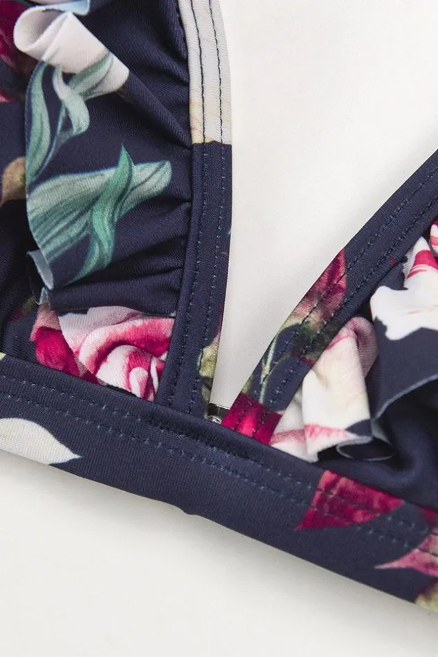 Women Bikini Sets Cupshe Ruffle Floral Bikini Multicolor