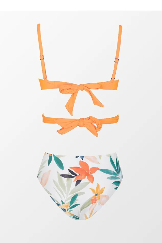 Women Bikini Sets Cupshe Summer Seaside Underwire Bralette And High Waist Bikini Set Multicolor