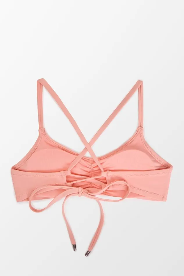 Women Bikini Tops Cupshe Paola Ruched Front Crisscross Bikini Top Pink