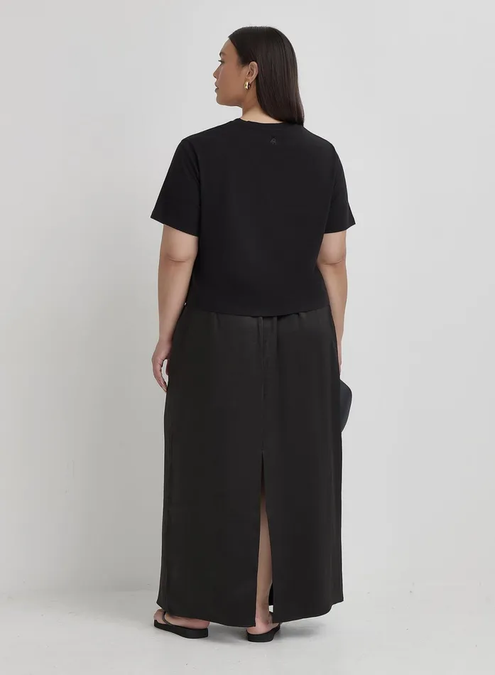 Women Black Plus Size 4th Studio Slogan TShirt Talia 4th and Reckless Plus Size