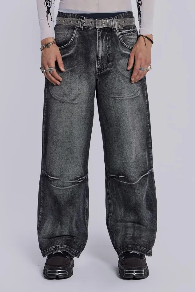 Women Black Wing Low Rise Colossus Jeans Jaded London Jeans