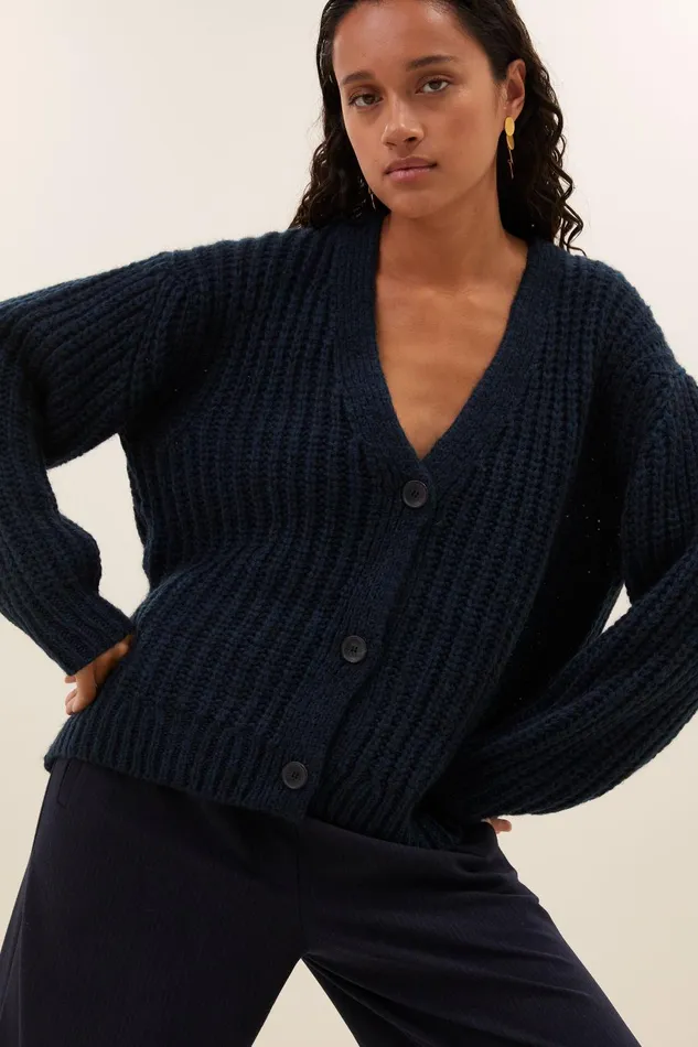 Women Bobbi Cardigan Navy Bybar Cardigans