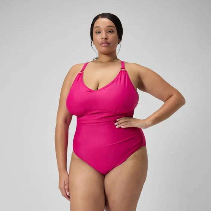 Women BodyShaping Speedo Women039s Plus Size Shaping V Neck Swimsuit Purple