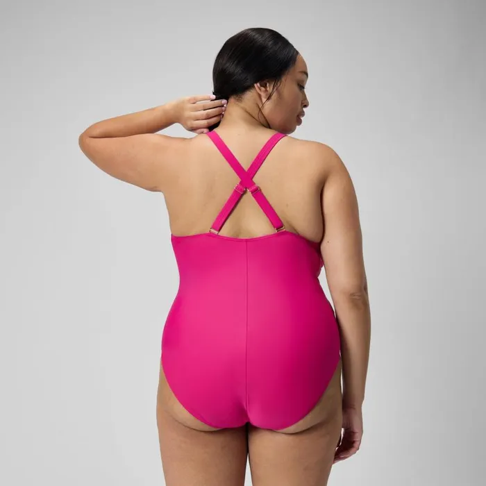 Women BodyShaping Speedo Women039s Plus Size Shaping V Neck Swimsuit Purple