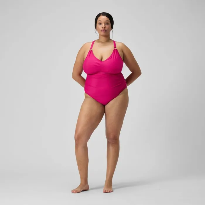 Women BodyShaping Speedo Women039s Plus Size Shaping V Neck Swimsuit Purple