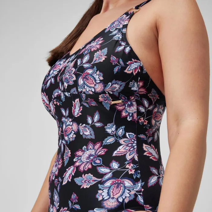 Women BodyShaping Speedo Women039s Shaping Printed Strappy Swimsuit BlackPurple Women BodyShaping Speedo Women039s Shaping Printed Strappy Swimsuit BlackPurple
