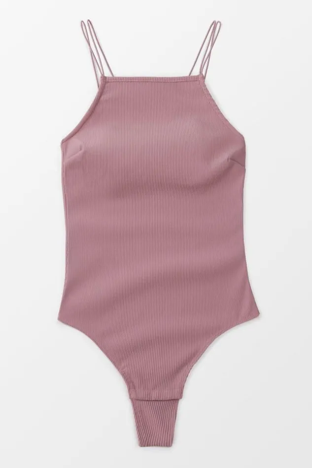 Women Bodysuits Cupshe Alexia Strappy Bodysuit Ash Rose