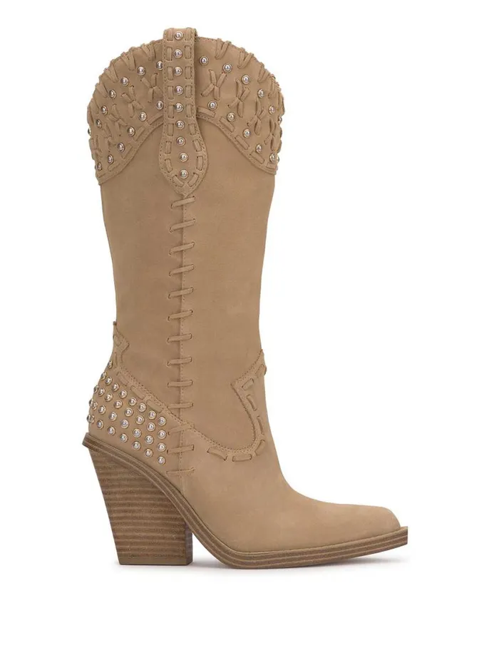 Women Boots and Booties Jessica Simpson Liselotte Studded Western Boot In Almond Women Boots and Booties Jessica Simpson Liselotte Studded Western Boot In Almond