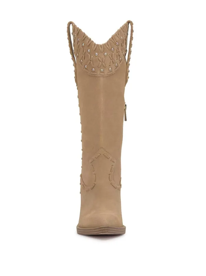 Women Boots and Booties Jessica Simpson Liselotte Studded Western Boot In Almond