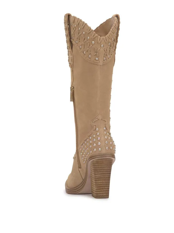 Women Boots and Booties Jessica Simpson Liselotte Studded Western Boot In Almond