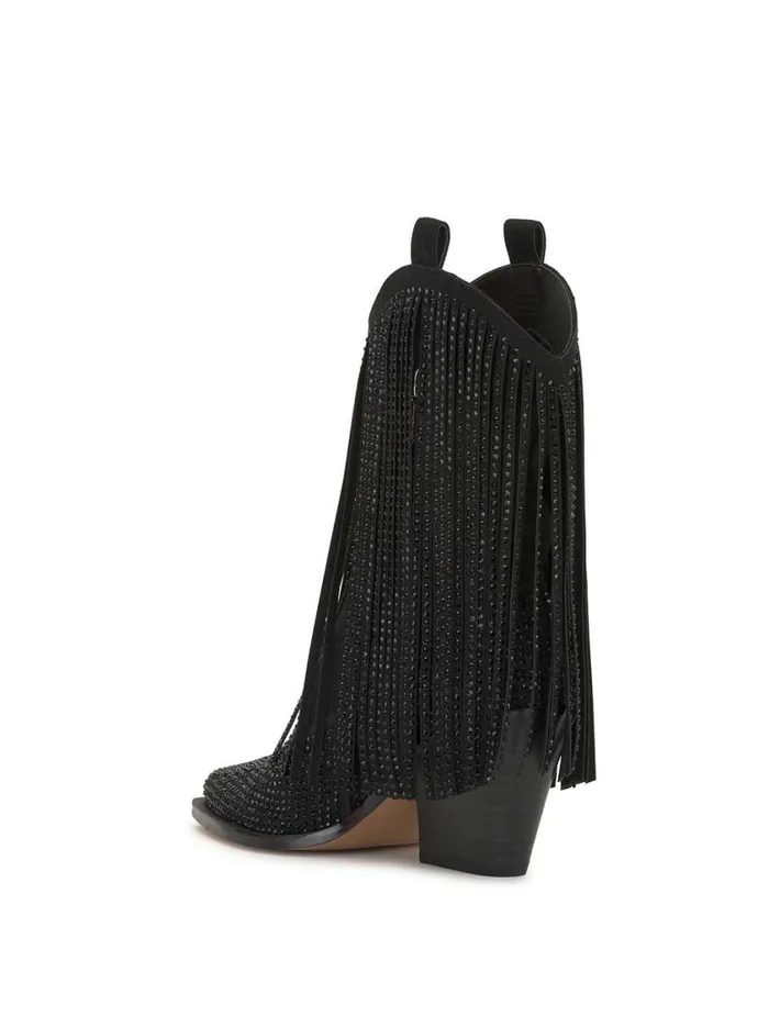Women Boots and Booties Jessica Simpson Paredisa Fringe Bootie In Black