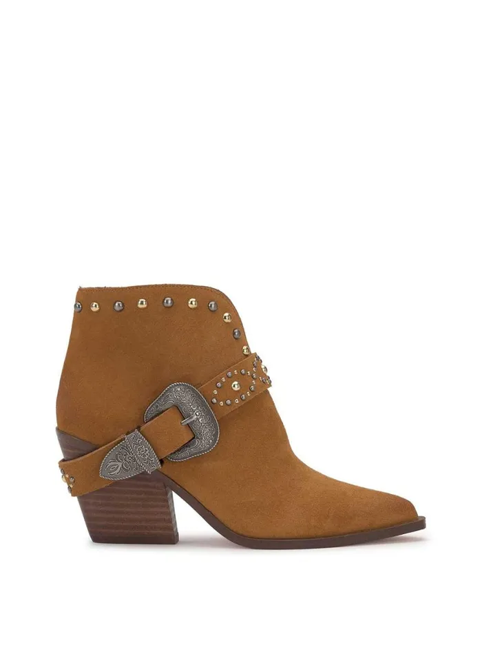 Women Boots and Booties Jessica Simpson Pivvy Western Buckle Bootie In Brown Sugar