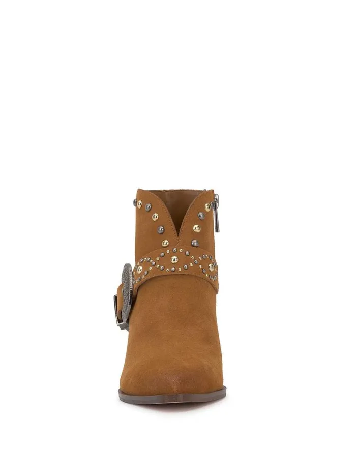 Women Boots and Booties Jessica Simpson Pivvy Western Buckle Bootie In Brown Sugar