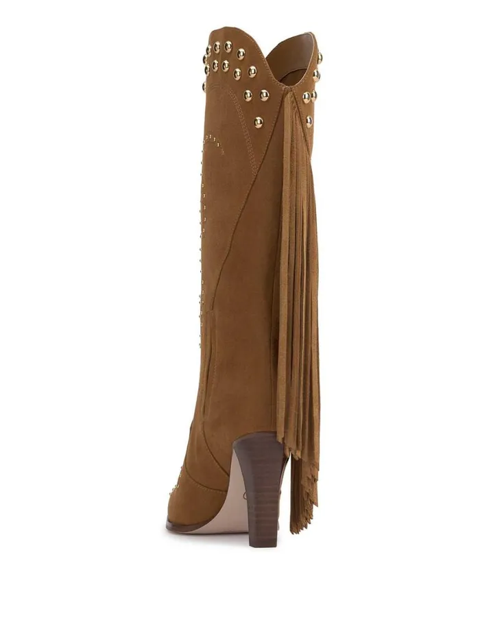 Women Boots and Booties Jessica Simpson Rosera Studded Fringe Boot In Tuscan Tan
