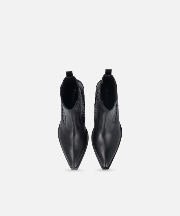 Women Boots Pinko Shiny Leather Cowboy Ankle Boots Limo Black Women Boots Pinko Shiny Leather Cowboy Ankle Boots Limo Black