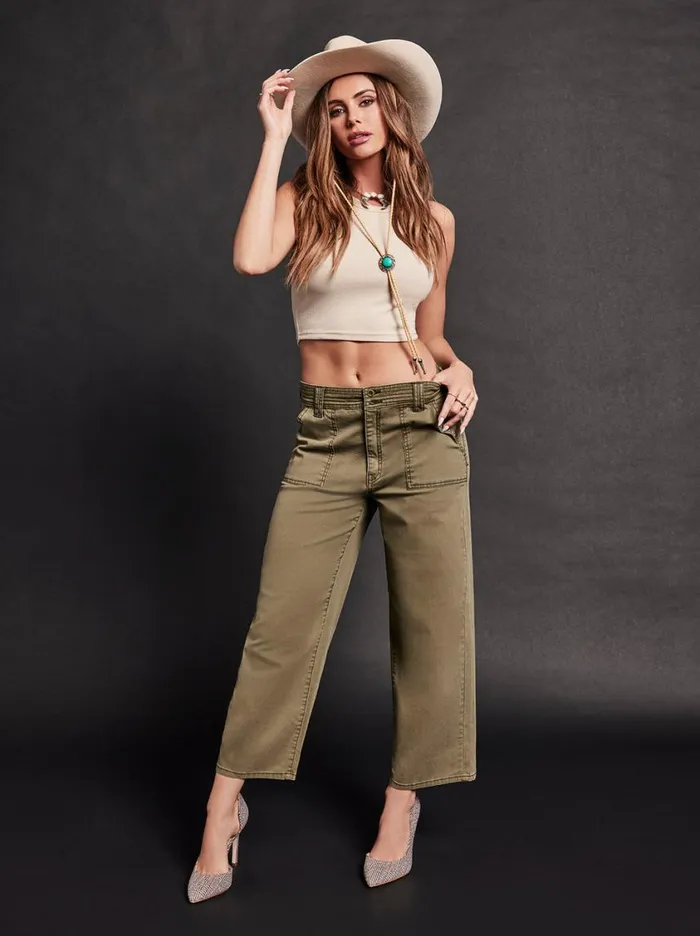 Women Bottoms Jessica Simpson Wide Leg Chino In Bronze Green