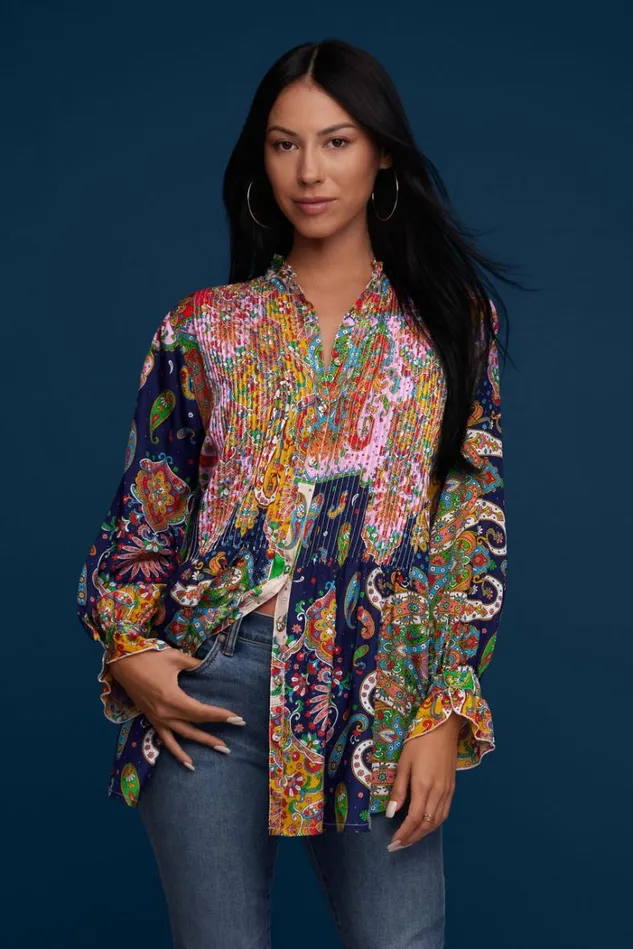 Women BRAEMAR KITA TUNIC Breamarnight Johnny Was Tops