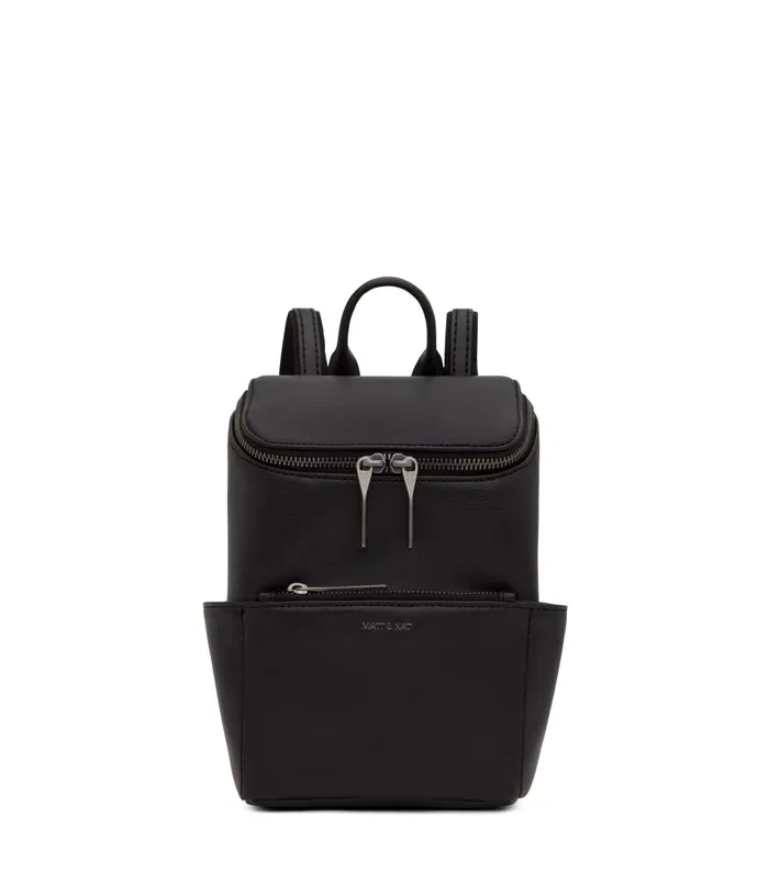 Women Brave Vegan Mini Backpack 8211 Dwell Black Matt and Nat Backpacks