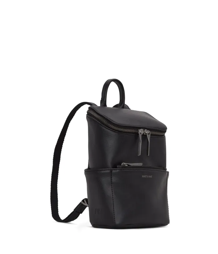 Women Brave Vegan Mini Backpack 8211 Dwell Black Matt and Nat Backpacks