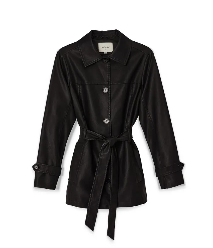 Women Bria WomenS Vegan Leather Jacket Black Matt and Nat Jackets