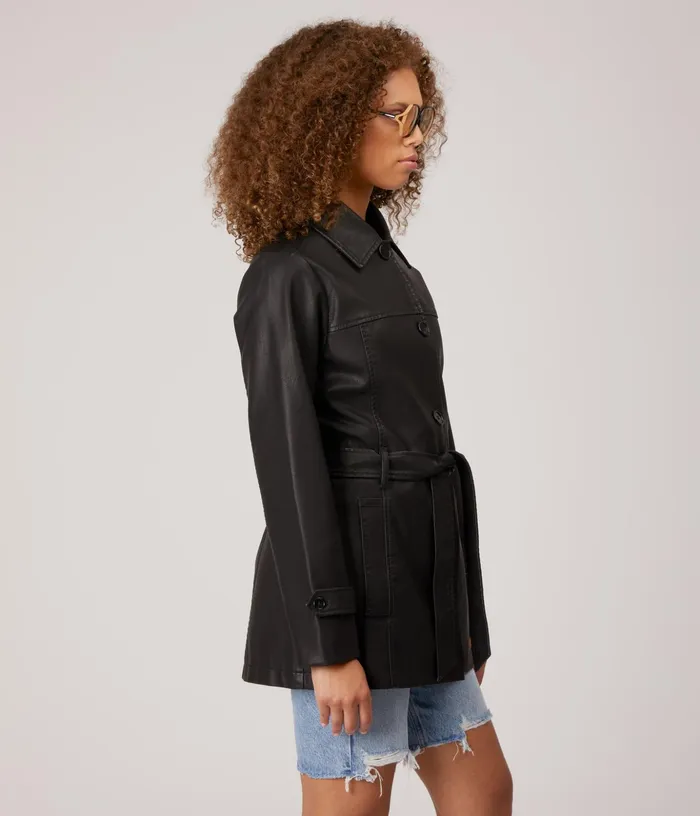 Women Bria WomenS Vegan Leather Jacket Black Matt and Nat Jackets