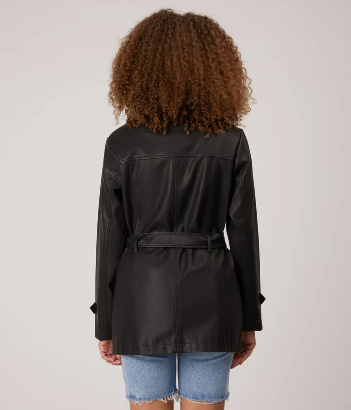 Women Bria WomenS Vegan Leather Jacket Black Matt and Nat Jackets
