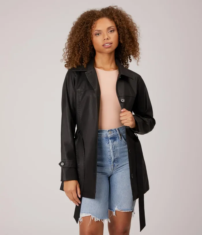 Women Bria WomenS Vegan Leather Jacket Black Matt and Nat Jackets