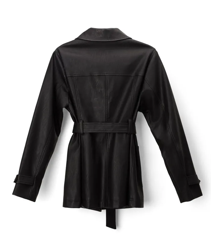 Women Bria WomenS Vegan Leather Jacket Black Matt and Nat Jackets