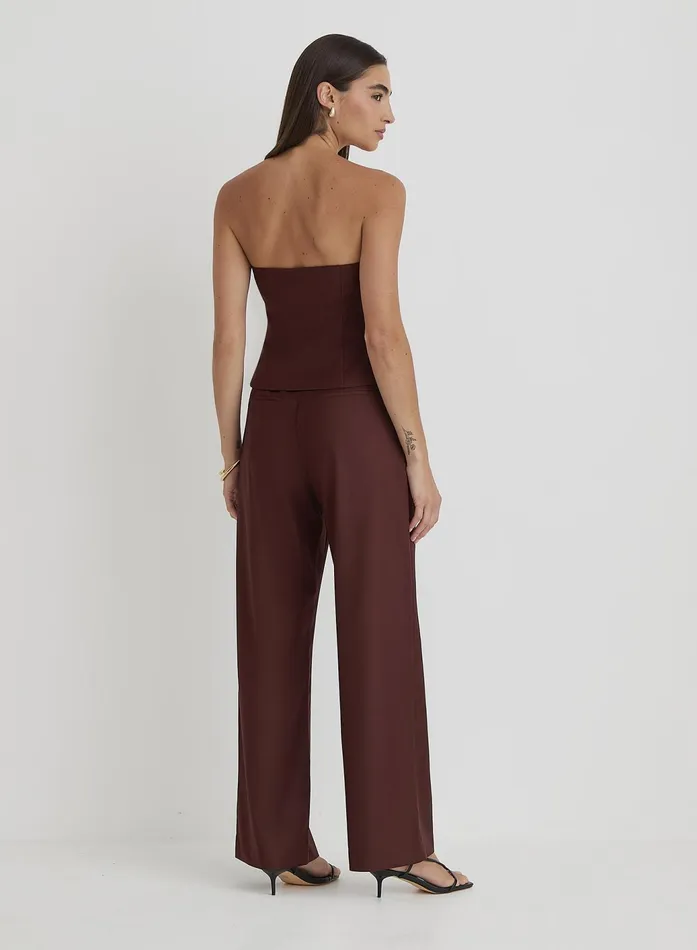 Women Burgundy Tailored Corset Crea 4th and Reckless Tops