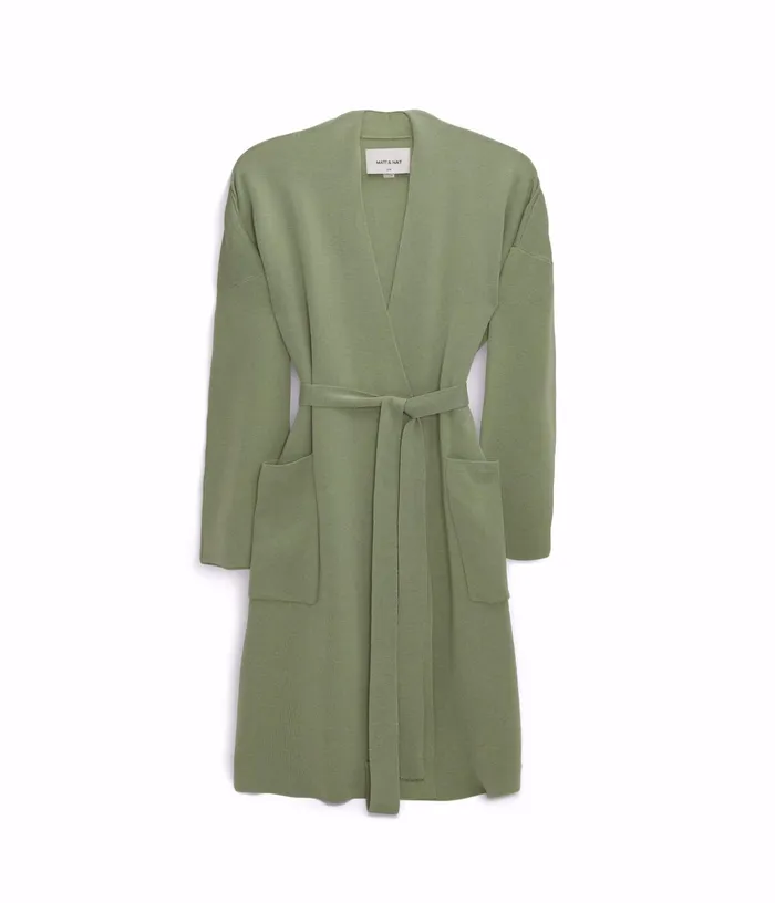 Women Carol Long Sleeve Cardigan Sage Matt and Nat Knitwear