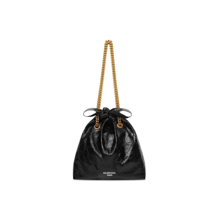 Women Chain Bags Balenciaga Crush Small Tote Bag In Black