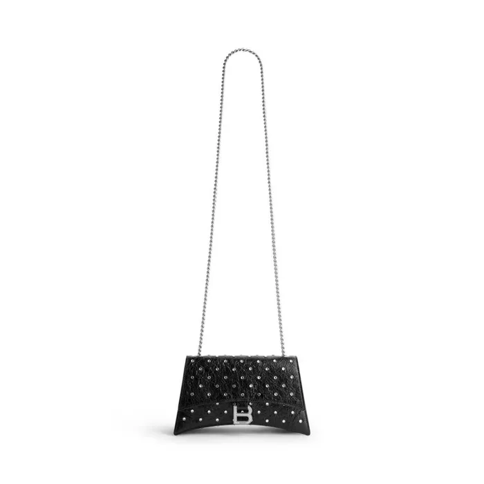Women Chain Bags Balenciaga Crush Xs Chain Bag With Rhinestones In Black