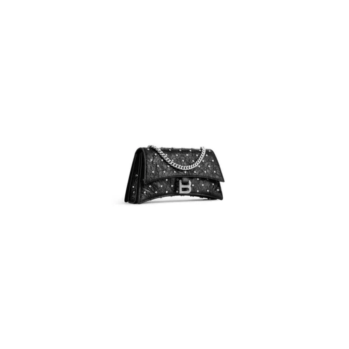 Women Chain Bags Balenciaga Crush Xs Chain Bag With Rhinestones In Black