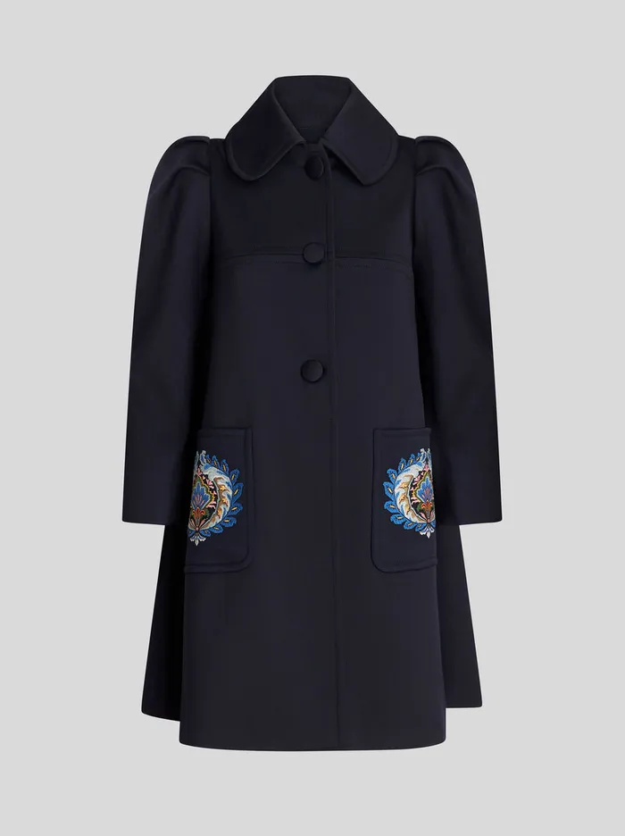Women Coat With Puffed Sleeves Etro Coats And Outerwear