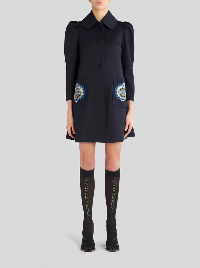 Women Coat With Puffed Sleeves Etro Coats And Outerwear