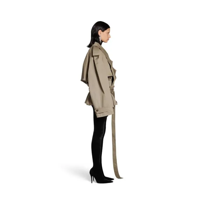 Women Coats and Jackets Balenciaga Folded Trench In Sand