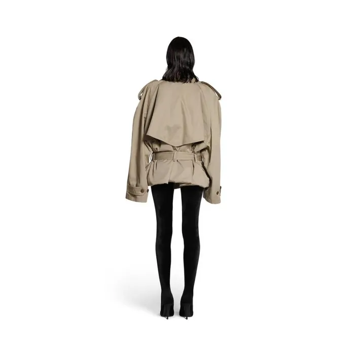 Women Coats and Jackets Balenciaga Folded Trench In Sand