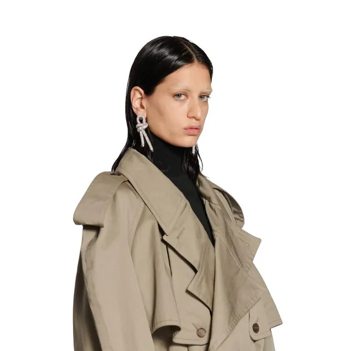 Women Coats and Jackets Balenciaga Folded Trench In Sand