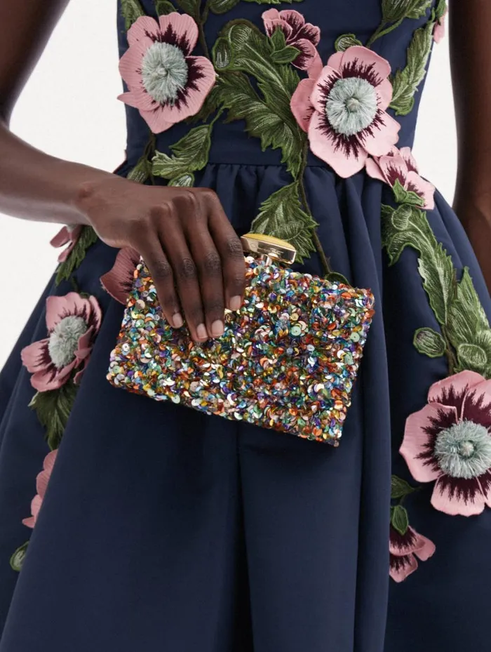 Women Confetti Sequin Embroidered Minaudiere Rainbow Oscar De La Renta Handbags Women Confetti Sequin Embroidered Minaudiere Rainbow Oscar De La Renta Handbags