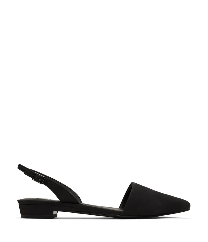 Women Cory Vegan Slingback Flats Black Matt and Nat Flats