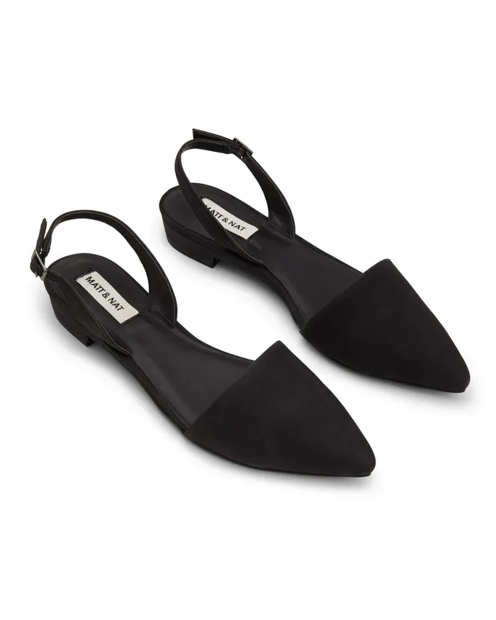 Women Cory Vegan Slingback Flats Black Matt and Nat Flats