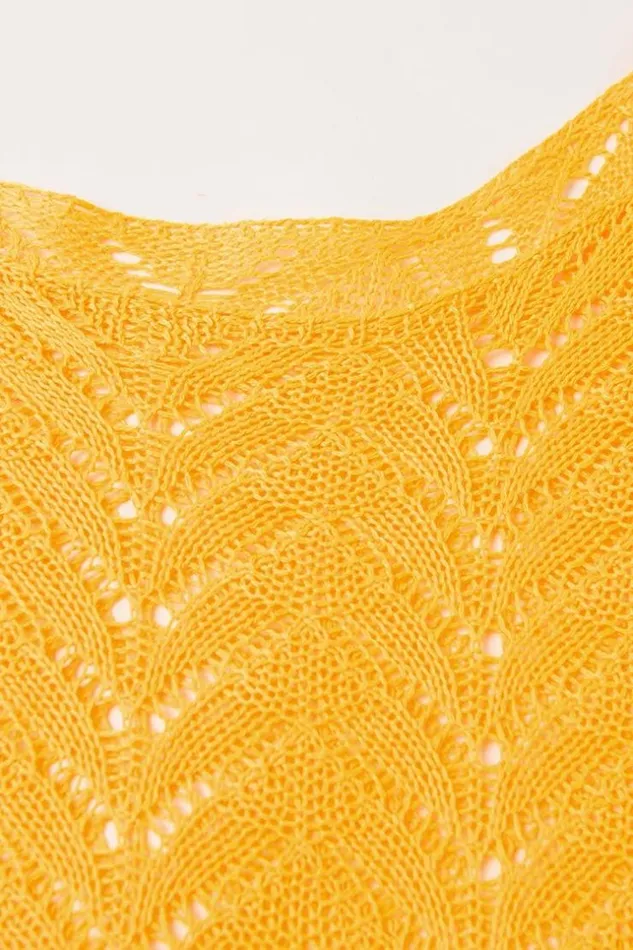 Women Cover Up Dresses Cupshe Yellowstone Crochet Split Side Cover Up Yellow