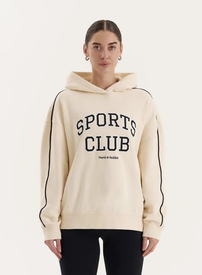 Women Cream Sports Club Slogan Oversized Hoodie Lille 4th and Reckless Hoodies and Sweatshirts Women Cream Sports Club Slogan Oversized Hoodie Lille 4th and Reckless Hoodies and Sweatshirts