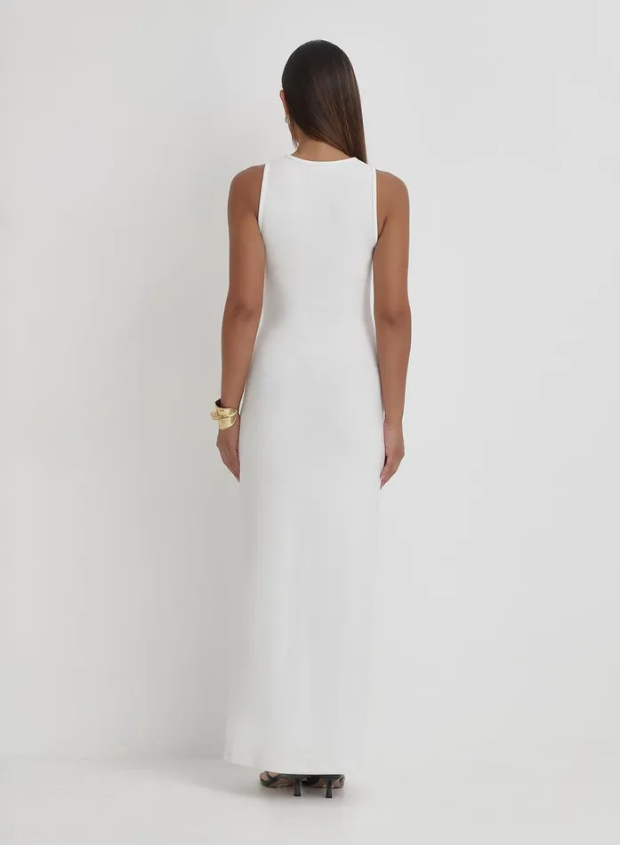Women Cream Tie Front Maxi Dress Adanna 4th and Reckless Dresses