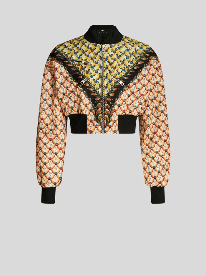 Women Cropped Floral Bomber Jacket Etro Coats And Outerwear