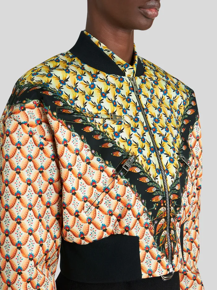 Women Cropped Floral Bomber Jacket Etro Coats And Outerwear