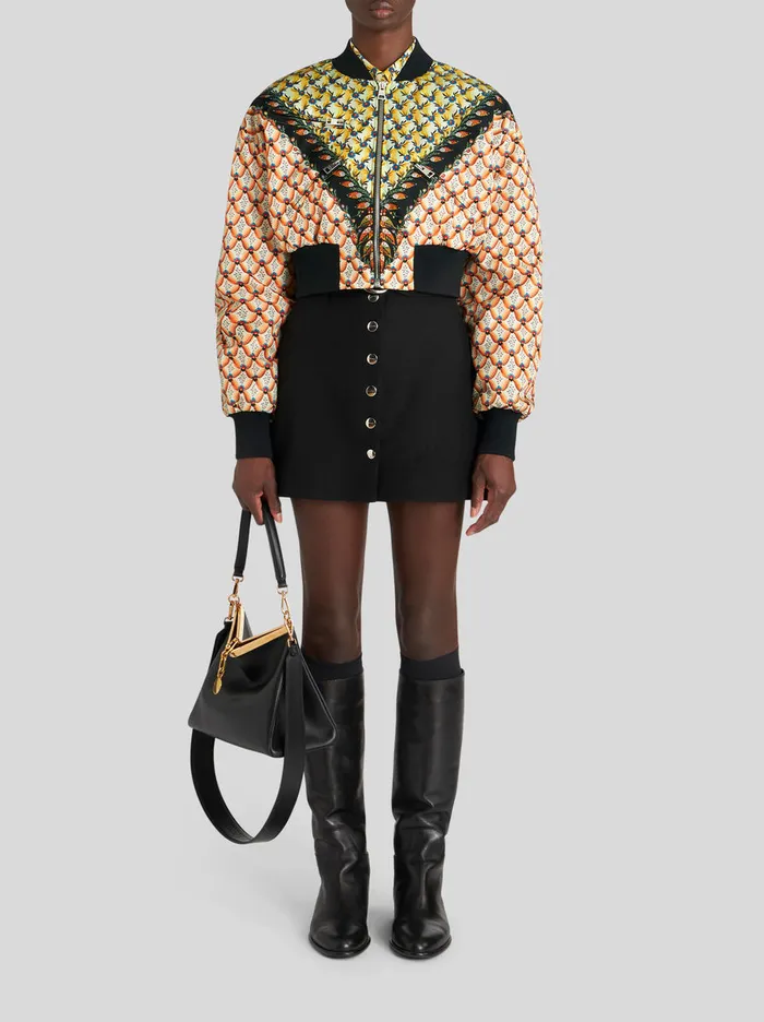 Women Cropped Floral Bomber Jacket Etro Coats And Outerwear