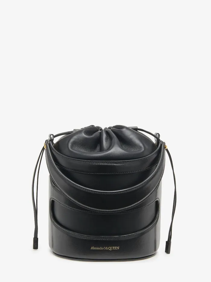 Women Crossbody Bags Alexander McQueen The Rise Bucket Black