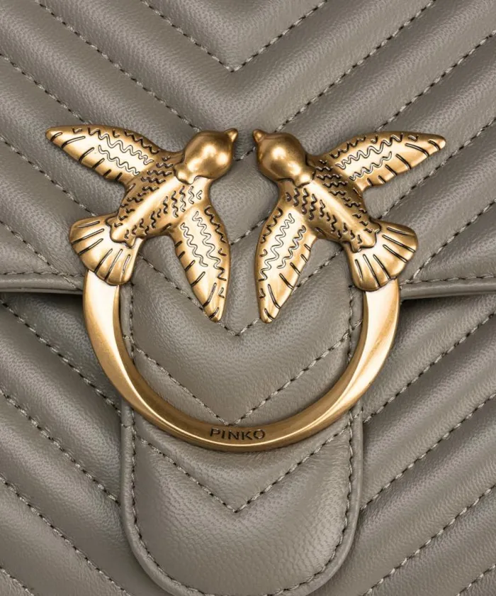 Women Crossbody Bags Pinko Big Lady Love Bag Puff Chevron Walnutantique Gold Women Crossbody Bags Pinko Big Lady Love Bag Puff Chevron Walnutantique Gold